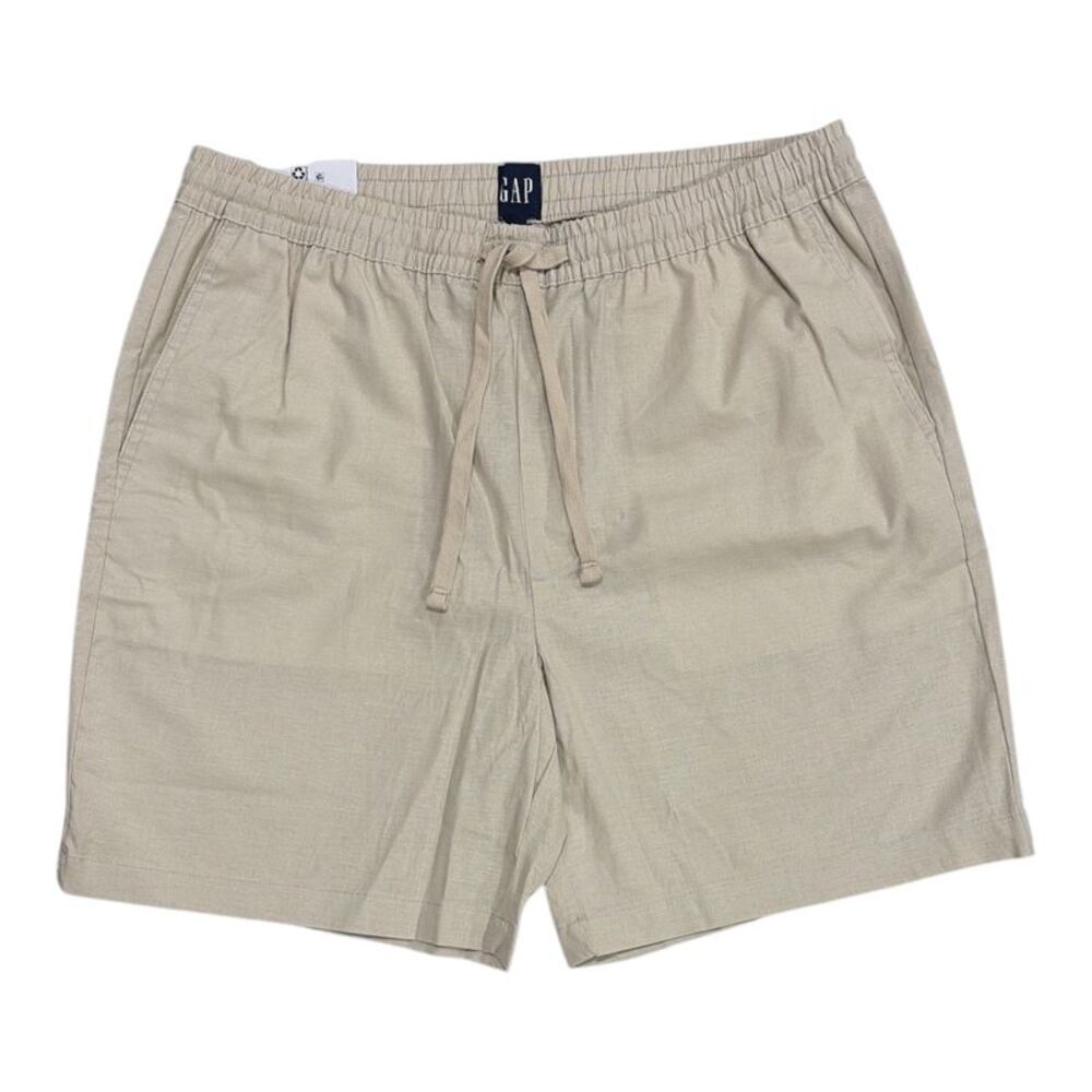 Gap Men's Breathable Soft Woven Linen Pull-On Easy Fit Short - Khaki